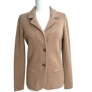 Charter Club Cashmere Sweater Blazer size XS Tan Classic Preppy Heritage Luxury